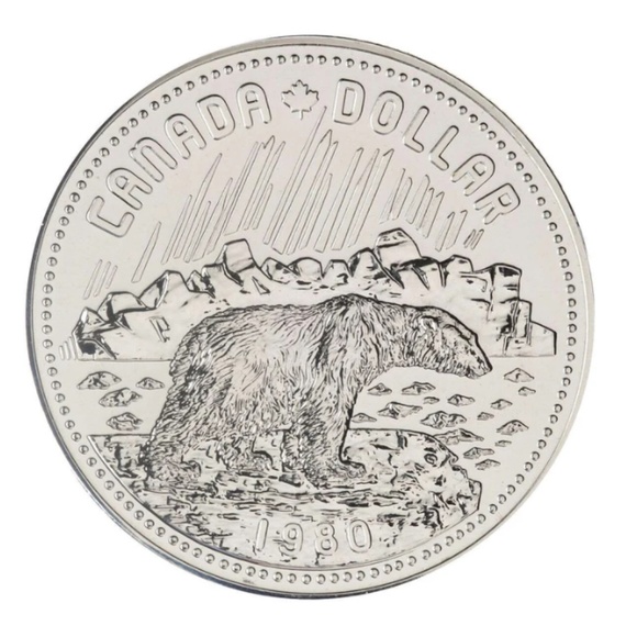 RCM 1980 Arctic Polar Bear Silver Dollar - Picture 1 of 4
